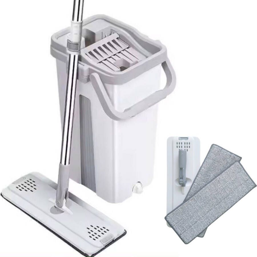 Scratch Anet Dweil Dweilsysteem Vloerwisser Emmer met wringer Vlakke dweil met een emmer met een tweekamerpers dweil emmer Handy Mop Dweilsysteem Vloerwisser Emmer met wringer