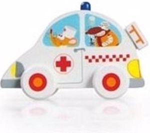 Scratch Houten Speelgoed Witte Ambulance 10 Cm Speelgoed Auto&apos;s