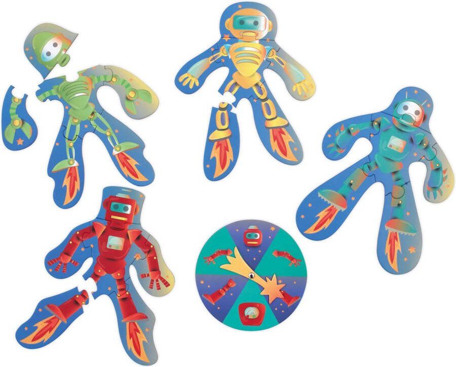 Scratch Vormenpuzzel Robobuilder Junior Hout 4 Stukjes