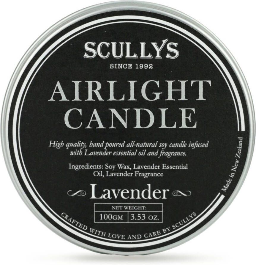 Scullys Air Light Sojawas Geurkaars Lavendel Etherische Olie