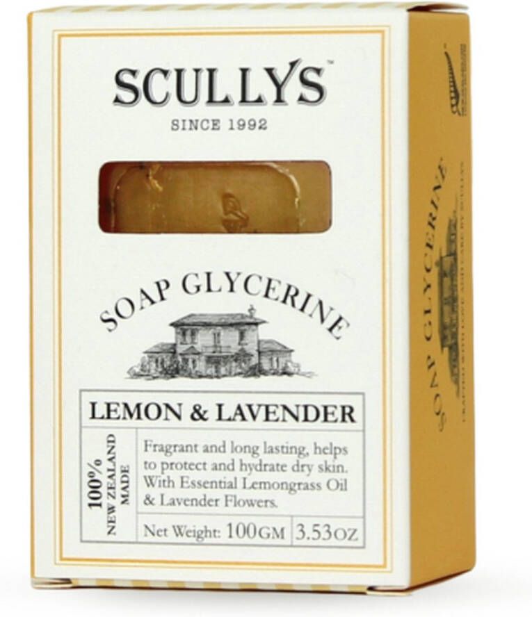 Scullys Glycerine Zeep Huidbescherming – Met Citroen & Lavendel Etherische Oliën en Lavendel Bloemen