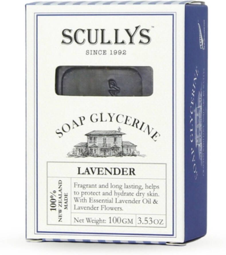 Scullys Glycerine Zeep Huidbescherming – Met Zuiverende Lavendel Etherische Olie & Lavendel Bloemen