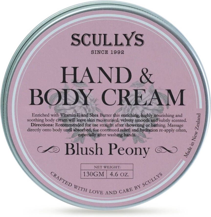 Scullys Hand & Bodycrème Pioenroos Tuberoos & Jasmijn Etherische Oliën Huidverzorging