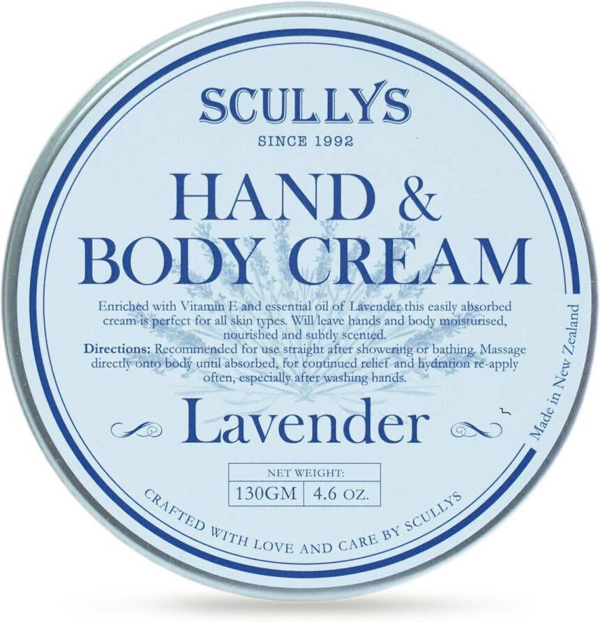Scullys Hand & Lichaam huidverzorging crème Revitaliserende Lavendel Etherische Olie