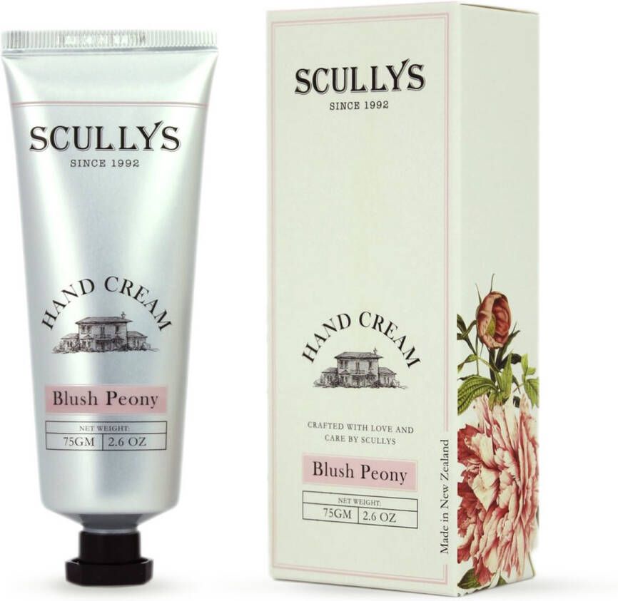 Scullys Handcreme Natuurlijke Hydratatie Huidverzorging Etherische Oliën van Tuberoos Kokosnoot en Rode Pioenroos & Vitamine E