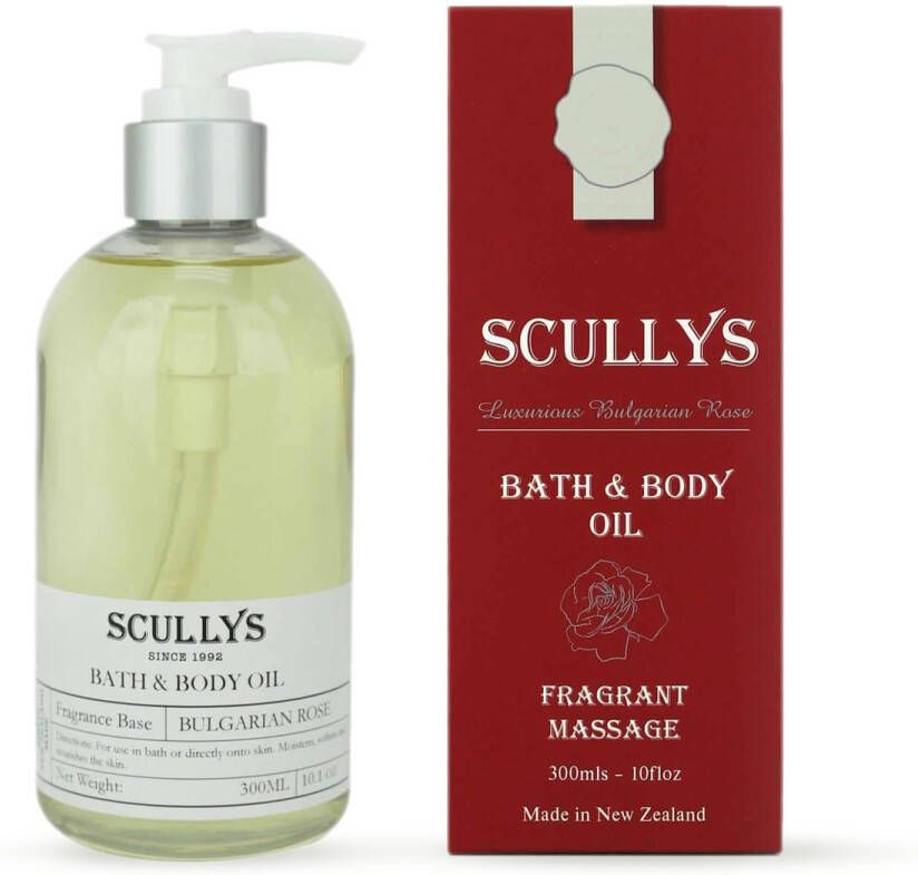 Scullys Natuurlijke Badolie & Bodyolie hydraterend huidverzorging Etherische Oliën van Bulgaarse Roos Amandel Sandelhout & Ylang-Ylang