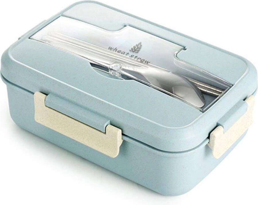 SD Luxe Bento lunchbox met bestek Lekrand in de deksel- 3 compartimenten- Deksel te gebruiken als telefoonhouder- Geschikt voor koude en warme gerechten- Handig voor schoolgaande kinderen of voor jezelf om mee te nemen naar het werk! Eco-friendly