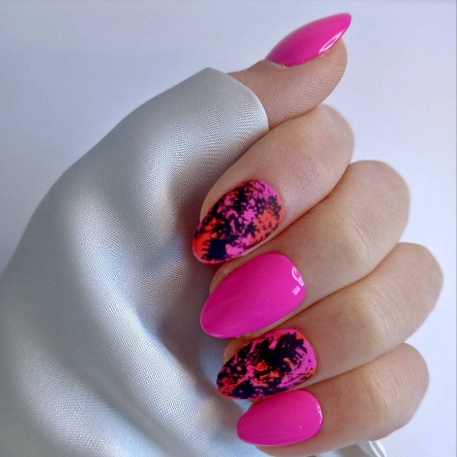 SD Press on Nails B-192 Plaknagels Nagelset 20 Nagels Neon Roze Pink Gellak Nagellak XS Stiletto Nageltips Nepnagels met Lijm Kunstnagels Nail Art Handmade Valse nagels Nagelvijl Accessoires Neon Nagels