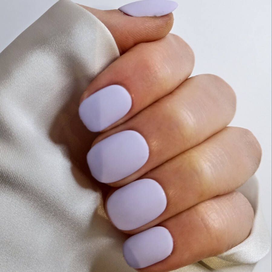 SD Press on Nails B-Series Plaknagels Gelnagels Handgemaakt 20 stuks B44 Lila Matte Kort Naturel Korte Nagels Accessoires Nagelstudio Nail Art Nagellijm Gellak Nageltips Nails at Home Nagels