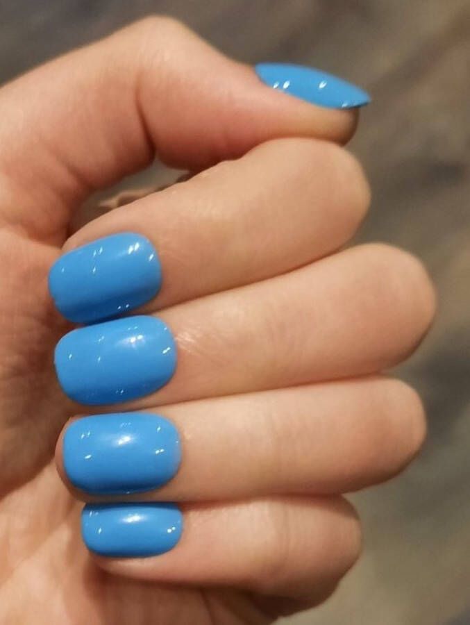 SD Press on Nails B-Series Plaknagels Gelnagels Handgemaakt 20 stuks B61 Blauw Nepnagels Kort Naturel Korte Nagels Accessoires Nagelstudio Nail Art Nagellijm Gellak Nageltips Nails at Home Nagels