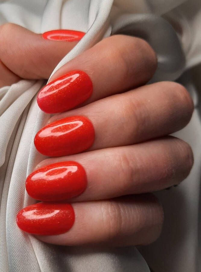 SD Press on Nails B-Series Plaknagels Nagelset 20 Nagels B59 Rood Gellak Nagellak Kort Ronde Nageltips Nepnagels met Lijm Kunstnagels Nail Art Handmade Valse nagels Nagelvijl Accessoires Korte Nagels