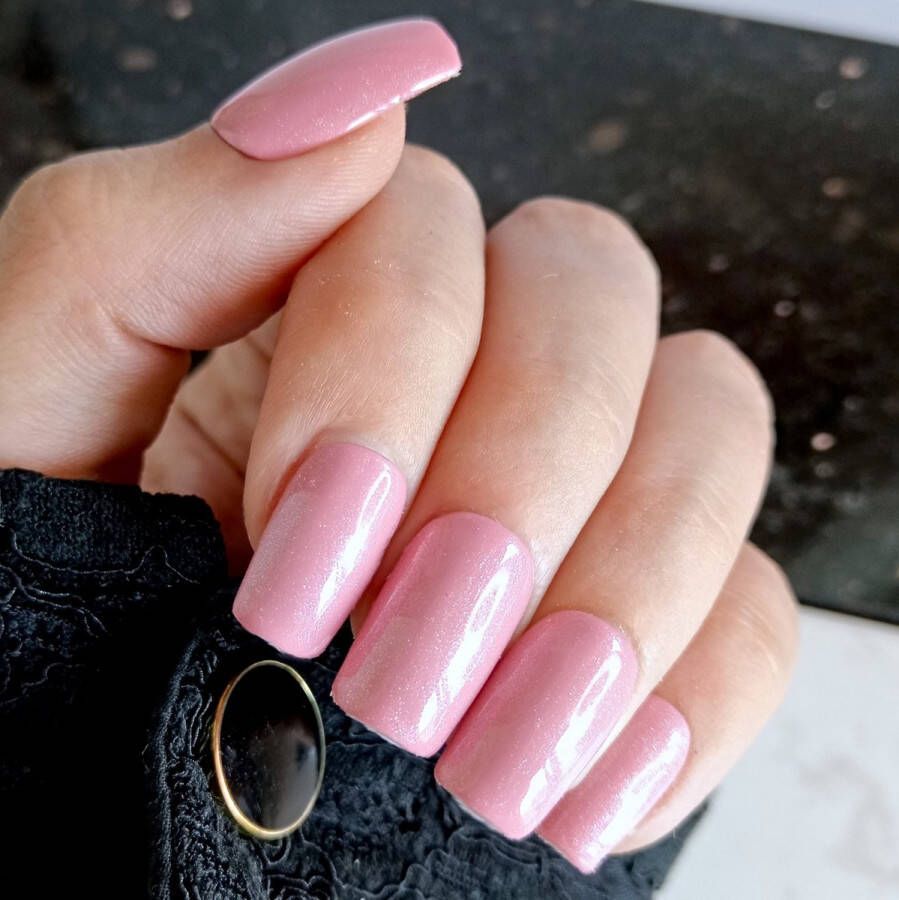 SD Press on Nails B228 Plaknagels Nagelset 20 Nagels Nude Roze Gellak Nagellak Medium Square Nageltips Nepnagels met Lijm Kunstnagels Nail Art Handmade Valse nagels Nagelvijl Accessoires