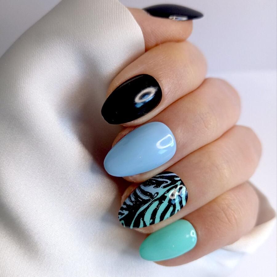 SD Press on Nails B-193 Plaknagels Nagelset 20 Nagels Blauw Gellak Nagellak XS Stiletto Nageltips Nepnagels met Lijm Kunstnagels Nail Art Handmade Valse nagels Nagelvijl Accessoires