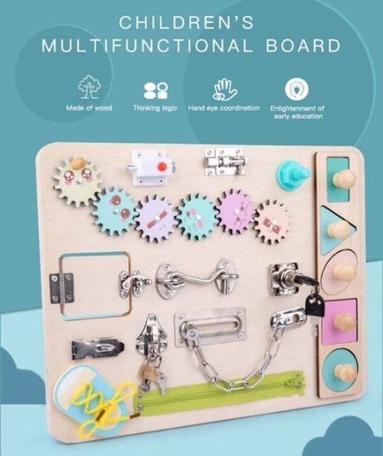 SD-Products Montessori speelgoed Ontdek bord Busy Board duurzaam kinderspeelgoed houten speelgoed