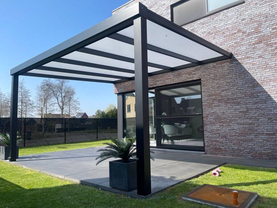SD VERANDA Moderne Aluminium Terrasoverkapping 606 x 300 cm Antraciet grijs ral 7016 Ingebouwde versteviging Te gebruiken als Veranda Pergola Terrasoverkapping Carport