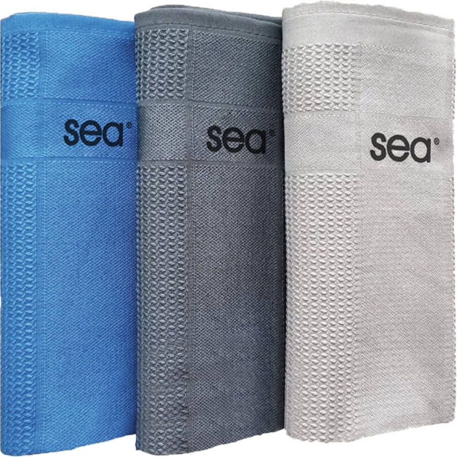 SEA Blauwe Serie Microvezeldoekjes Schoonmaakdoeken Autodoeken Microvezeldoeken Schoonmaakdoekjes 60x40cm 3 Stuks