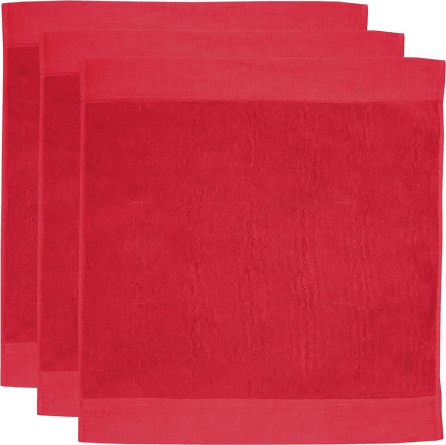 Seahorse Combiset Pure badmat 50 x 60 red (3 stuks)
