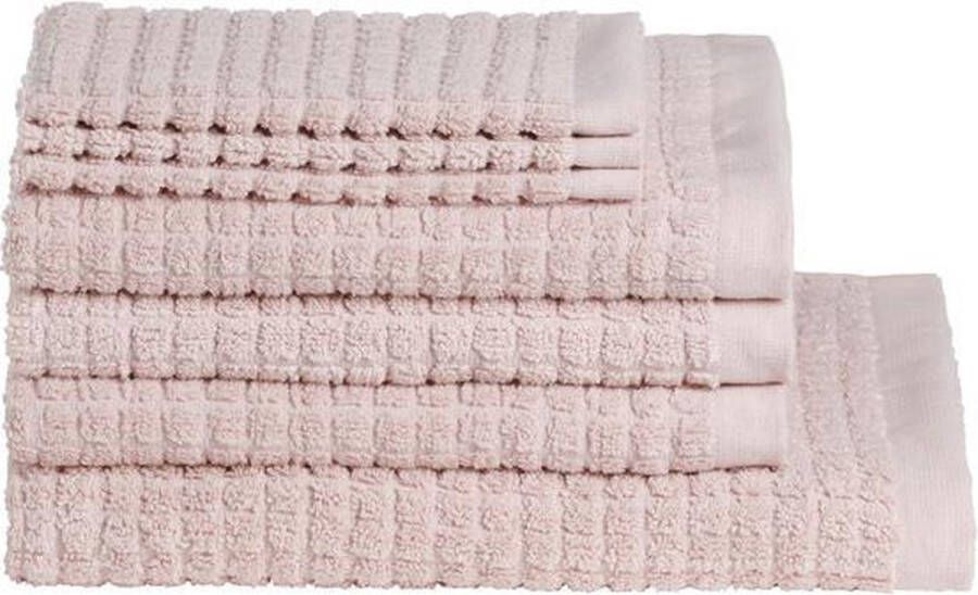 Seahorse Handdoekenset Cube 7-delige badtextielset soft blush (3xWH+3xBD+1xDL)