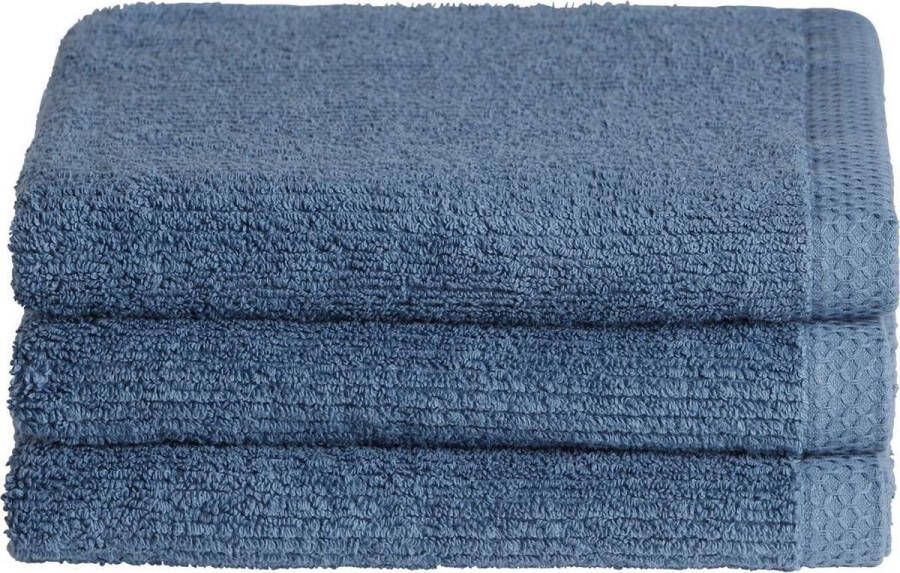Seahorse Ridge handdoeken 60x110 cm Set van 10 Jeans blauw
