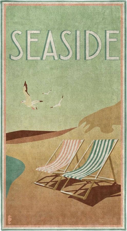 Seahorse Strandlaken Blackpool met vintage print (1 stuk)