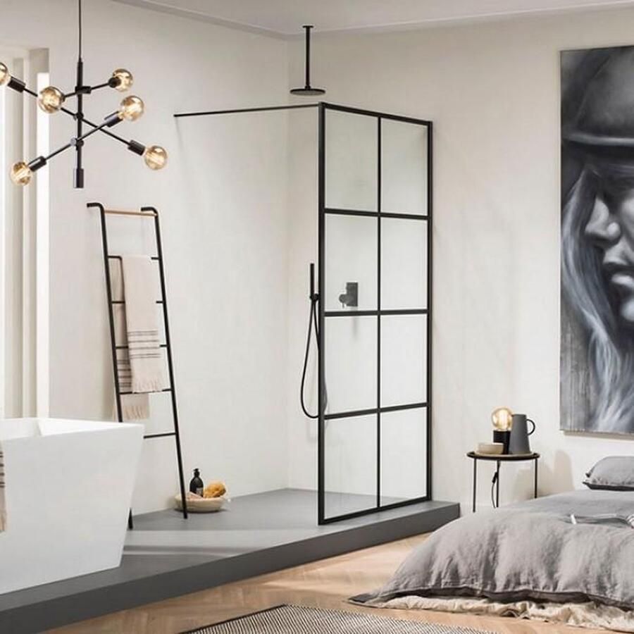 Sealskin Soho inloopdouche type A3 140x210cm zwart-helder glas