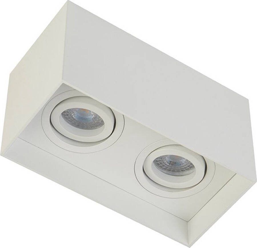Searchlight Honos Opbouwspot 2 lichts Wit 20x10x11 5cm Modern