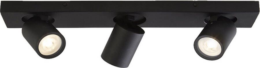 Searchlight Selena Opbouwspot 3-lichts balk zwart IP44 Modern