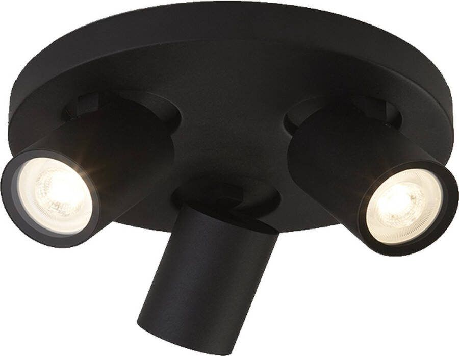 Searchlight Selena Opbouwspot 3-lichts rond zwart IP44 Modern