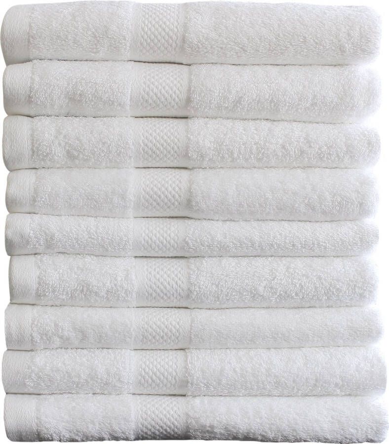Seashell Hotel Collectie Handdoek Set Wit 9 stuks 50x100cm