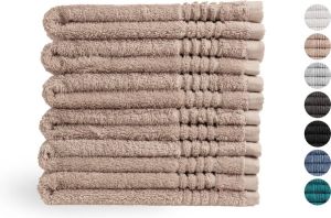 Seashell Supreme Gastendoek 650 Gram m2 100% Egyptisch Katoen Sand 6 Stuks 30x50cm