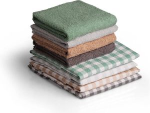 Seashell Voordeel keukenset ruit 24 stuks theedoek keukendoek geruit horeca