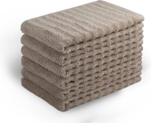 Seashell Wave Gastendoek Set Zand 6 Stuks 30x50cm Premium