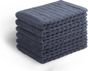 Seashell Wave Gastendoekjes Jeans blauw 6 stuks 30x50cm Premium