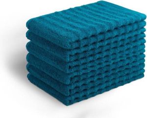 Seashell Wave Gastendoekjes Mozaiek blauw 6 stuks 30x50cm Premium