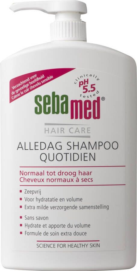 Sebamed Alledag Shampoo Voor dagelijks wassen en verzorging van het haar Voor hydratatie glans en volume Met plantaardige bestanddelen Dispenser 1 liter