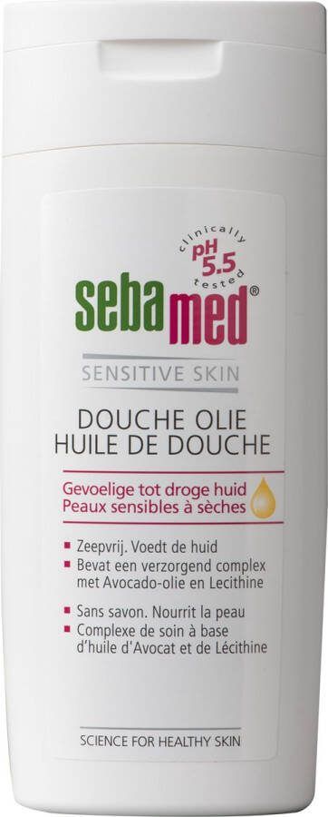 Sebamed Douche Olie Zeepvrij Voedt en herstelt de huid Met Avocado-olie en Lecithine voor een zachte huid Douchemiddel 200 ml