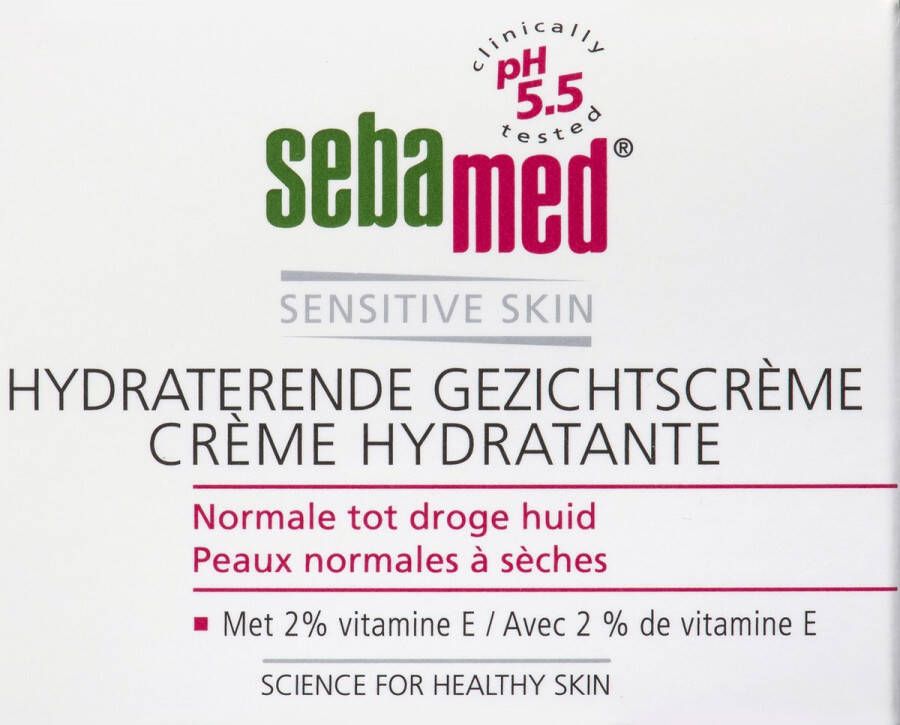 Sebamed Hydraterende gezichtscrème Met vitamine E Helpt beschermen tegen vroegtijdige huidveroudering Hydratatie Huidverzorging 75 ml