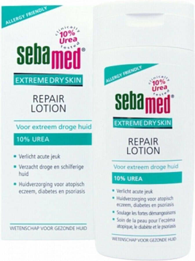 Sebamed Repear lotion 10% urea Intensieve hydratatie Vermindert schilfers jeuk en roodheid van de huid Geschikt voor atopisch eczeem diabetes en psoriasis Huidverzorging 200 ml