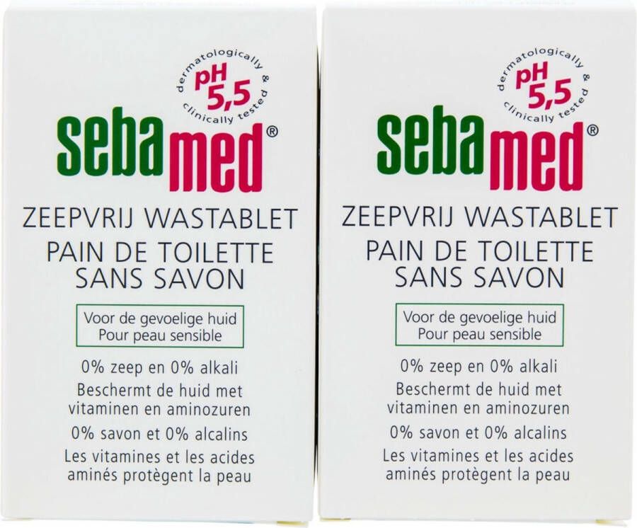 Sebamed Zeepvrij Wastablet Zeepvrij Diepe reiniging tot in de poriën Hydratatie van de huid Voor handen gezicht en lichaam 300 gram (2x 150 gram)