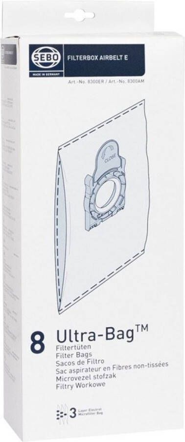 Sebo Stofzuigerzak Fleece E-serie 8 Stuks