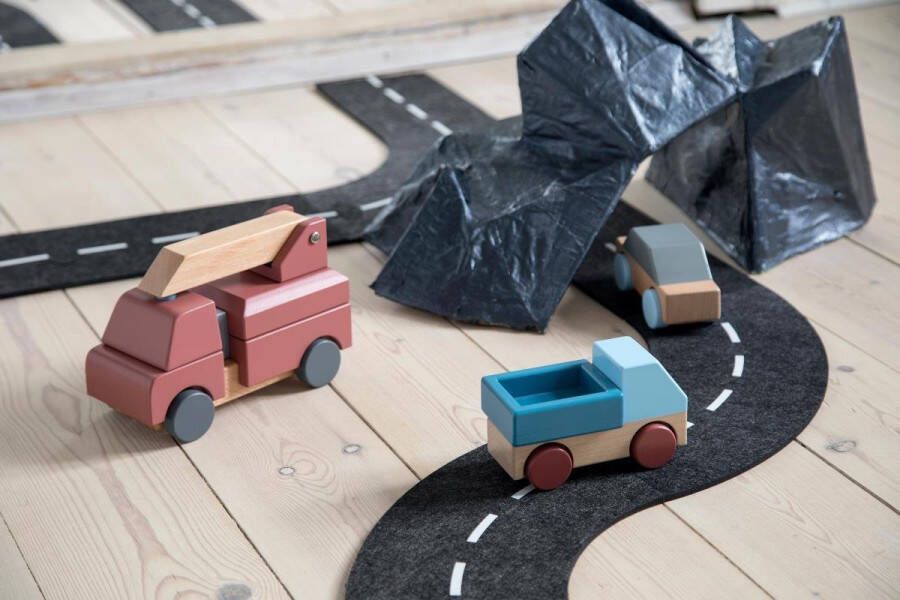 Sebra brandweerauto hout 20x9x13cm