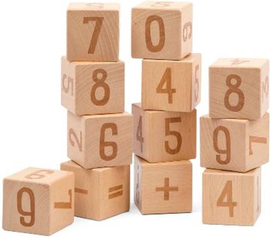 Sebra houten speelgoed blokken cijfers naturel