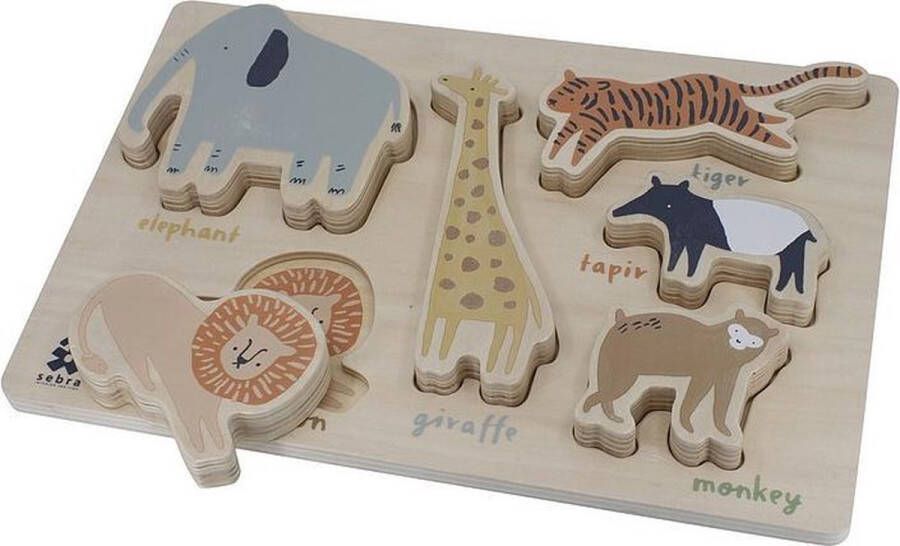 Sebra houten dierenpuzzel