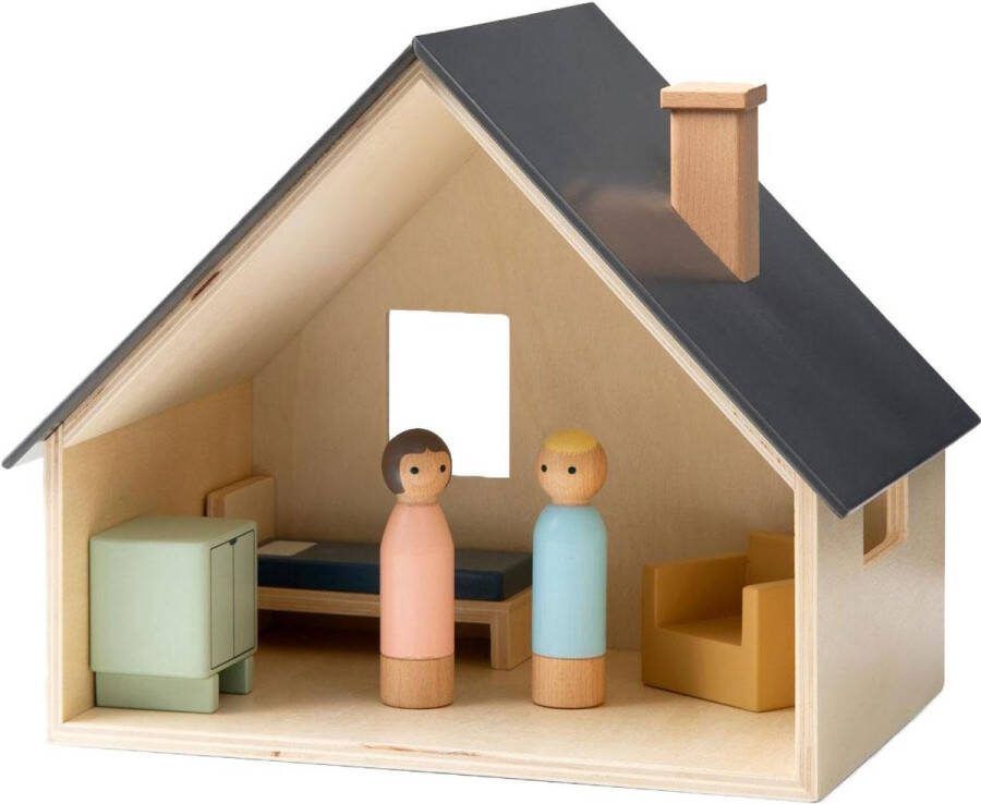 Sebra houten poppenhuis incl spulletjes