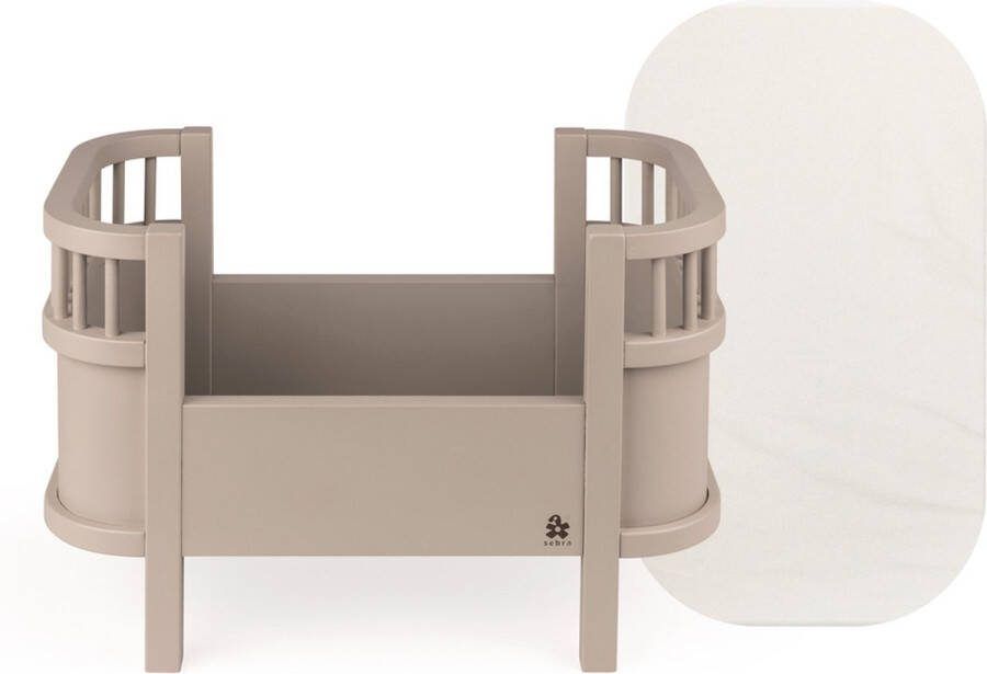 Sebra poppenbed met matras jetty beige