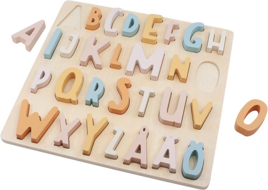 Sebra Houten Alfabet ABC Puzzel Houten speelgoed Cotton Candy Pink