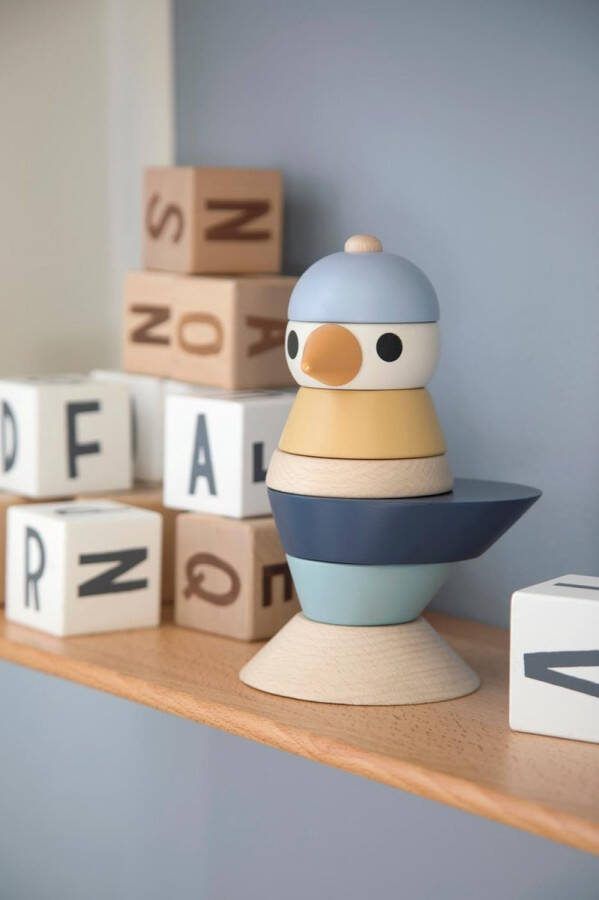 Sebra Stapelvogel Houten speelgoed Denim Blue