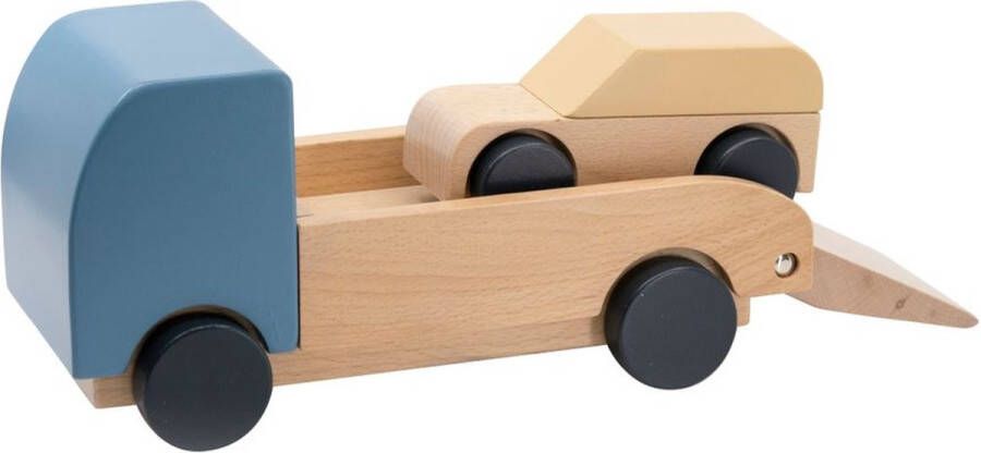 Sebra speelgoed vrachtwagen met oplegger en auto