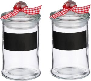 Secret de Gourmet 2x stuks snoeppotten voorraadpotten 0 12L glas met deksel 120 ml Voorraadpotten met luchtdichte sluiting