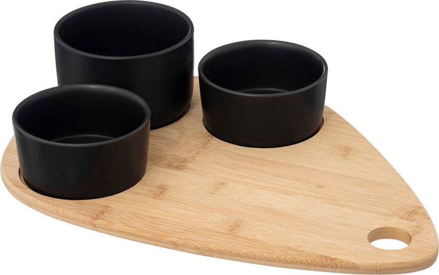 Secret de Gourmet Aperitief set black bamboe 4-delig Zwart